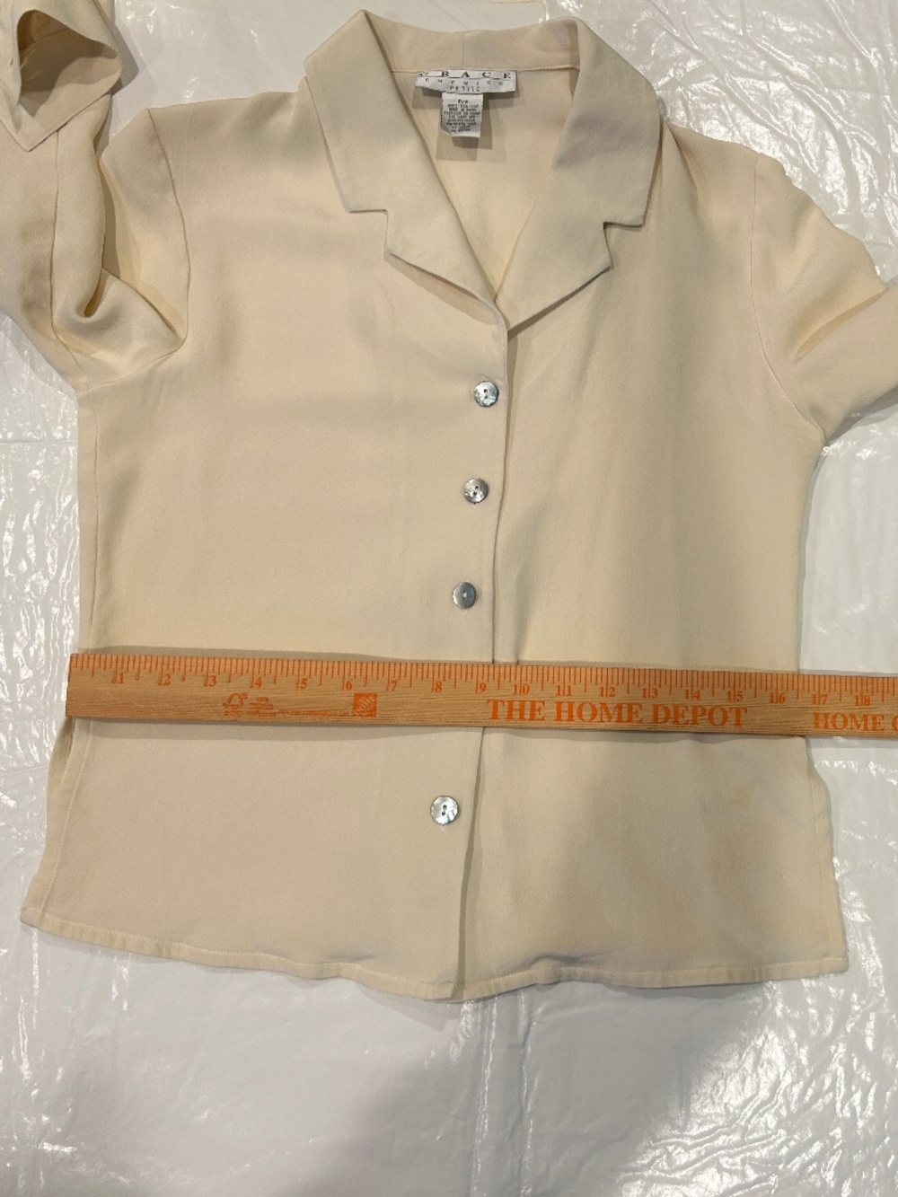 100% Silk Wrinkle Resistant Button-up Long Sleeve Soft White Ivory Shirt - Picture 11 of 15